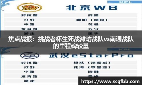 焦点战报：挑战者杯生死战潍坊战队vs南通战队的里程碑较量